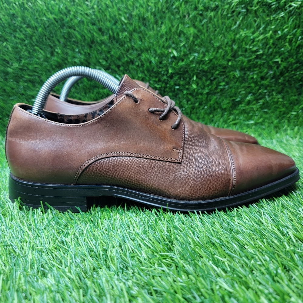 Karl Lagerfeld Paris Brown Leather Loafers Men's Size 9.5 Dress Shoes - Picture 3 of 9